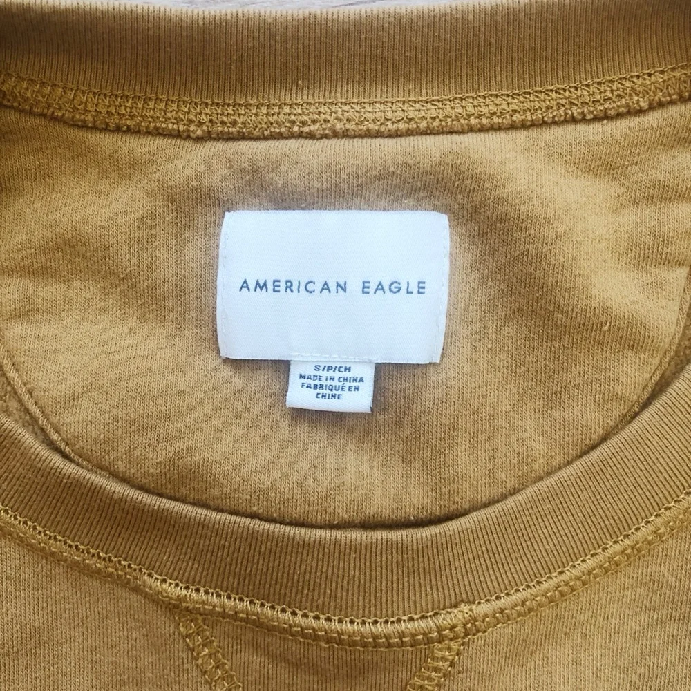 American Eagle Outfitters Mustard Cropped Sweatshirt - Picture 2 of 8